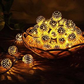 img 3 attached to 🎉 Enhance Your Events with Connectable Metal Ball Fairy Lights - Adjustable, Multi-Mode Novelty Decorations for Christmas, Halloween, Party, Wedding, Bedroom (Warm White)