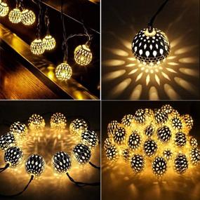 img 1 attached to 🎉 Enhance Your Events with Connectable Metal Ball Fairy Lights - Adjustable, Multi-Mode Novelty Decorations for Christmas, Halloween, Party, Wedding, Bedroom (Warm White)