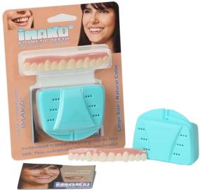 img 1 attached to 💁 Imako Cosmetic Teeth 1 Pack: Large, Natural Uppers Only - Easy DIY Smile Makeover at Home!