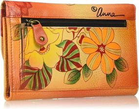 img 3 attached to 👜 Exquisite Anna Anuschka Painted Leather Handbags & Wallets for Women: Stylish Checkbook Designs