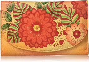 img 4 attached to 👜 Exquisite Anna Anuschka Painted Leather Handbags & Wallets for Women: Stylish Checkbook Designs