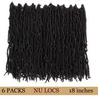 forcuteu 6-packs pre-looped bomb wavy goddess locs crochet hair 18 inches synthetic braiding hair extension (color: 1b) logo