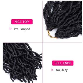 img 1 attached to FORCUTEU 6-Packs Pre-Looped Bomb Wavy Goddess Locs Crochet Hair 18 inches Synthetic Braiding Hair Extension (Color: 1B)