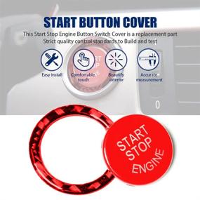 img 2 attached to Kanuoc Car Start Stop Button Cover With Carbon Fiber Button Ring Sticker Replacement Parts