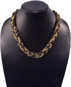 img 2 attached to Stunning RICHERA Hand Braided Short Choker Necklace: Perfect Party Wear Jewelry for Women and Girls