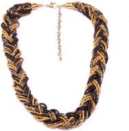 stunning richera hand braided short choker necklace: perfect party wear jewelry for women and girls logo