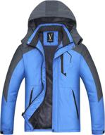 🧥 vicalled men's waterproof fleece windproof ski jacket - outdoor mountain snow skiing rain coat with winter hood логотип