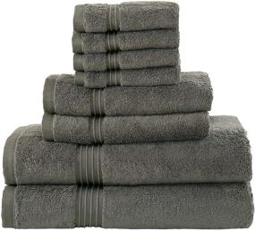 img 4 attached to 🛀 Bliss Casa 8 Piece Towel Set - 600 GSM 100% Combed Cotton - Quick Dry, Highly Absorbent, Thick Bath Towels - Soft Hotel Quality for Bath, Spa - Includes 2 Bath Towels, 2 Hand Towels, and 4 Washcloths (Grey)