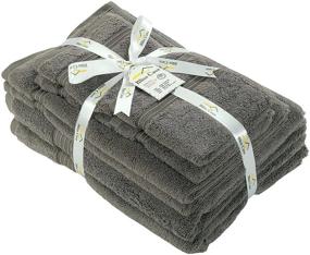 img 3 attached to 🛀 Bliss Casa 8 Piece Towel Set - 600 GSM 100% Combed Cotton - Quick Dry, Highly Absorbent, Thick Bath Towels - Soft Hotel Quality for Bath, Spa - Includes 2 Bath Towels, 2 Hand Towels, and 4 Washcloths (Grey)
