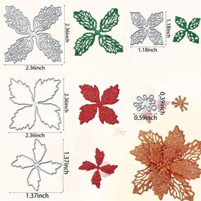 img 2 attached to 🌺 Metal Cutting Dies for DIY Crafts: Poinsettia Flower, Wedding Leaf, Merry Christmas - Perfect for Embossing, Scrapbooking, Decorative Paper, and Cards