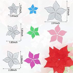 img 1 attached to 🌺 Metal Cutting Dies for DIY Crafts: Poinsettia Flower, Wedding Leaf, Merry Christmas - Perfect for Embossing, Scrapbooking, Decorative Paper, and Cards