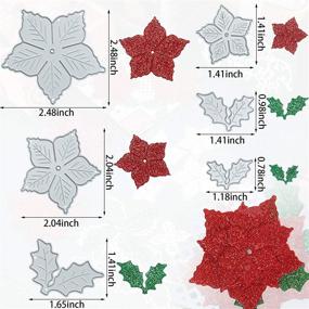 img 3 attached to 🌺 Metal Cutting Dies for DIY Crafts: Poinsettia Flower, Wedding Leaf, Merry Christmas - Perfect for Embossing, Scrapbooking, Decorative Paper, and Cards