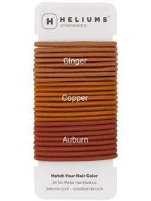 img 3 attached to 🔴 Cyndibands Hair Ties for Red Hair Color Match No-Metal: 24-Count Redhead Elastic Ponytail Holders