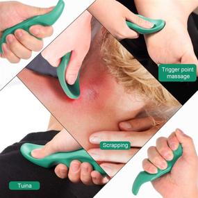 img 3 attached to 👐 2-Piece Deep Tissue Massage Tool Set: Thumb Massager Saver with Green Thumb Protector & Palm Urchin Handheld Massager for Gentle Point Massage