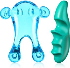 img 4 attached to 👐 2-Piece Deep Tissue Massage Tool Set: Thumb Massager Saver with Green Thumb Protector & Palm Urchin Handheld Massager for Gentle Point Massage