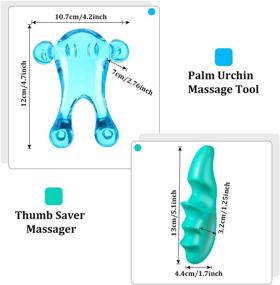 img 1 attached to 👐 2-Piece Deep Tissue Massage Tool Set: Thumb Massager Saver with Green Thumb Protector & Palm Urchin Handheld Massager for Gentle Point Massage