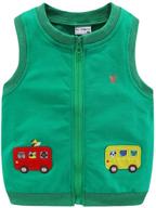 🧥 littlespring boys' sleeveless full zip fleece vest: comfortable and stylish clothing for kids logo