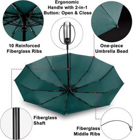 img 1 attached to TradMall Umbrella Reinforced Fiberglass Ergonomic Umbrellas for Folding Umbrellas