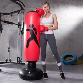 img 3 attached to 🥊 MYYAGEW Free Standing Water Base Pump Inflatable Punching Bag for Kids, Youth, and Adults - Boxing Toy, Exercise Equipment, and Stress Relief Tool