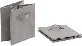 img 2 attached to Convenient and Compact: Amazon Basics 6-Pack Gray Fabric Storage Cubes with Handles