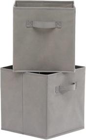 img 3 attached to Convenient and Compact: Amazon Basics 6-Pack Gray Fabric Storage Cubes with Handles