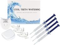 🦷 cool teeth whitening kit with 44 carbamide peroxide: 4 gel tubes, 2 trays, case, guide, accelerator light included - achieve a brighter smile! logo
