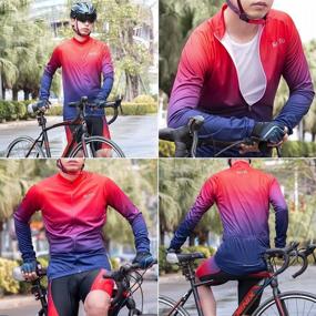 img 1 attached to 🚴 Premium ROTTO Men's Cycling Jersey - Long Sleeve Gradient Color Series for Enhanced Performance