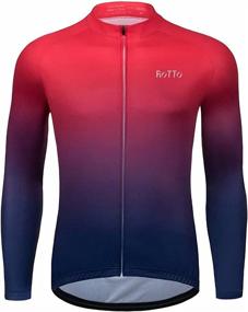 img 3 attached to 🚴 Premium ROTTO Men's Cycling Jersey - Long Sleeve Gradient Color Series for Enhanced Performance