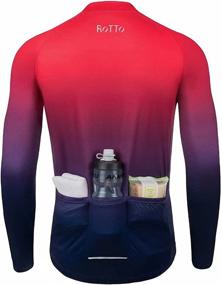 img 2 attached to 🚴 Premium ROTTO Men's Cycling Jersey - Long Sleeve Gradient Color Series for Enhanced Performance