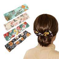 💇 4-piece deft bun hair tool set - magic donut bun maker + french twist hair tool + classy multicolor cloth magic clip - lazy hair set twist hair tool for easy bun styling - hair pieces for women logo