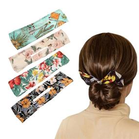 img 4 attached to 💇 4-Piece Deft Bun Hair Tool Set - Magic Donut Bun Maker + French Twist Hair Tool + Classy Multicolor Cloth Magic Clip - Lazy Hair Set Twist Hair Tool for Easy Bun Styling - Hair Pieces for Women