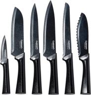 🔪 cuisinart c55-12pmb advantage 12 piece metallic knife set: sleek black blades with protective blade guards logo