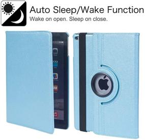 img 1 attached to 🔵 360 Degree Rotating Smart Cover Case for Apple iPad 9.7" (6th Gen, 5th Gen) / iPad Air - Auto Sleep Wake - Baby Blue