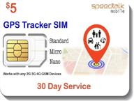 gsm sim card for gps trackers - pet kid senior vehicle tracking devices - 30 day service with roaming in us, canada & mexico logo
