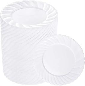 img 4 attached to BUCLA Plastic Plates 6 6Inch Disposable Plates Premium