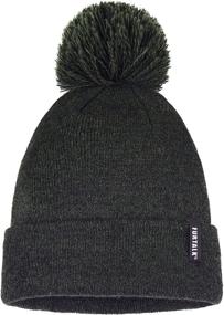 img 4 attached to FURTALK Toddler Winter Hat: Stylish Pom Pom Beanie for Baby Boys and Girls - Double Layered Knit Kids Winter Pom Hats