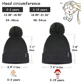 img 2 attached to FURTALK Toddler Winter Hat: Stylish Pom Pom Beanie for Baby Boys and Girls - Double Layered Knit Kids Winter Pom Hats