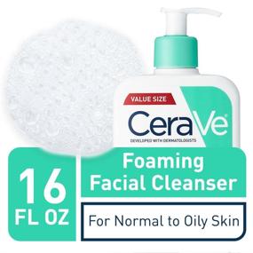 img 2 attached to CeraVe Foaming Facial Cleanser: All-in-One Makeup Remover and Daily Face Wash for Oily Skin, Paraben & Fragrance Free - 16 Fl Oz