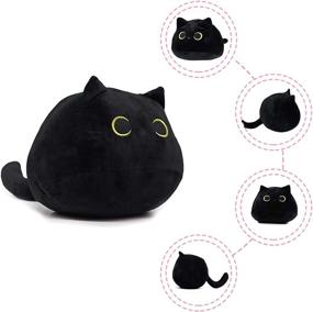 img 3 attached to 🐱 Kawaii Black Cat Plush Pillow: Cute Cat Stuffed Animal for Sofa Decoration and Christmas Gift, Ideal for Adults, Kids, Girls, and Boys