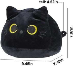 img 2 attached to 🐱 Kawaii Black Cat Plush Pillow: Cute Cat Stuffed Animal for Sofa Decoration and Christmas Gift, Ideal for Adults, Kids, Girls, and Boys