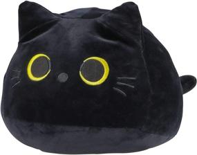 img 4 attached to 🐱 Kawaii Black Cat Plush Pillow: Cute Cat Stuffed Animal for Sofa Decoration and Christmas Gift, Ideal for Adults, Kids, Girls, and Boys