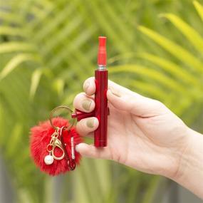 img 3 attached to 🍓 STRAWBERRY STRAWS: Reusable Stainless Steel Straw with Silicone Tip - Eco-Friendly, Collapsible - Includes Case, Pom-Pom Keychain, Cleaning Brush - Strawberry Red