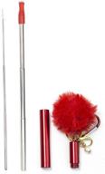 🍓 strawberry straws: reusable stainless steel straw with silicone tip - eco-friendly, collapsible - includes case, pom-pom keychain, cleaning brush - strawberry red logo