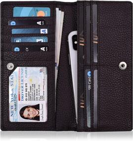 img 4 attached to 💼 Stylish and Secure: Women's Ultra Slim RFID Blocking Clutch Leather Wallet With 11 Card Slots