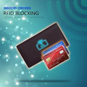 img 1 attached to 💼 Stylish and Secure: Women's Ultra Slim RFID Blocking Clutch Leather Wallet With 11 Card Slots