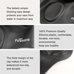 img 1 attached to Firesara Swim Cap: Updated Design for Ultimate Comfort, Ear Protection & Versatile Use - Perfect for Women, Kids, Men & Adults with Long or Short Hair - Includes Nose Clip and Ear Plugs