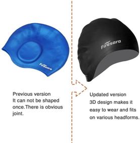 img 2 attached to Firesara Swim Cap: Updated Design for Ultimate Comfort, Ear Protection & Versatile Use - Perfect for Women, Kids, Men & Adults with Long or Short Hair - Includes Nose Clip and Ear Plugs