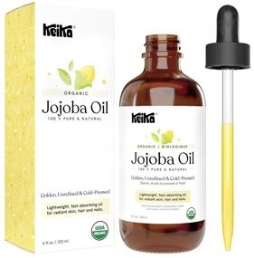 img 1 attached to Keika USDA Certified Organic Jojoba Oil: 100% Pure Natural Golden Cold Pressed Unrefined Moisturizer for Dry Skin and Hair (4 oz)