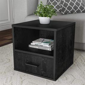 img 4 attached to 🏷️ Lavish Home Black Stackable Drawer End Table