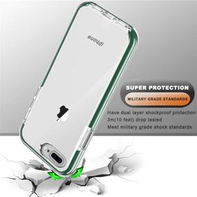 img 2 attached to 📱 COOLQO iPhone 8 Plus/iPhone 7 Plus/iPhone 6S/6 Plus Case with Tempered Glass - Complete 360° Protection in Clear Green Design